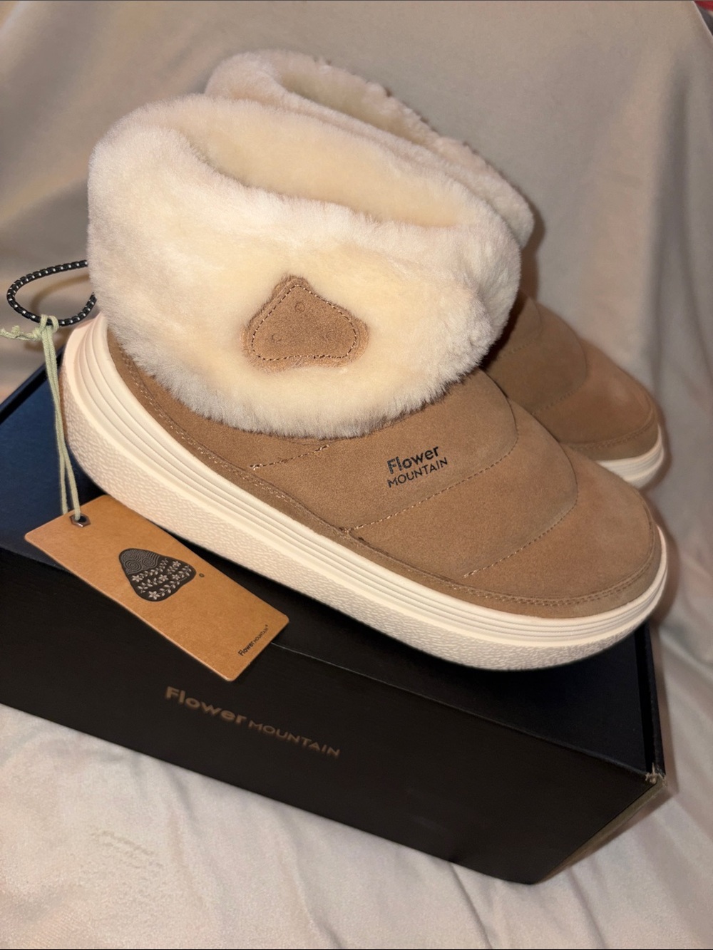 NWT Flower Mountain FAMI MID WOMAN Leather and wool ankle boots - Brown - Picture 11 of 16
